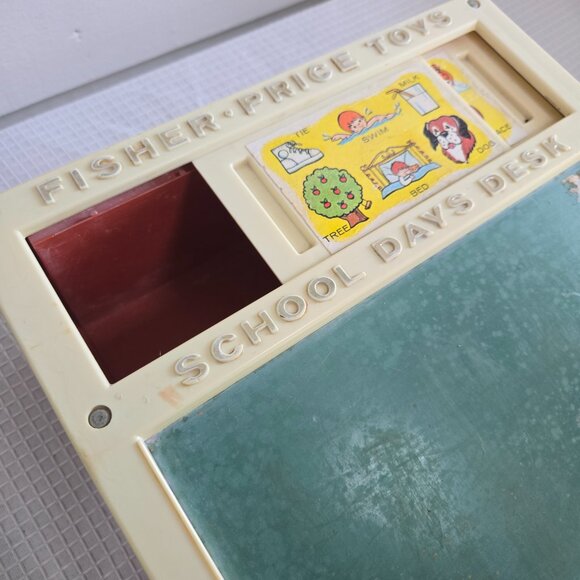 3/$100🫶 Vintage Fisher Price School Days Desk with Original Letter Stencils - Picture 4 of 8